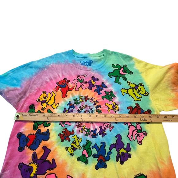 Liquid blue Grateful Dead dancing bears tie dye graphic tshirt size medium - Picture 4 of 6